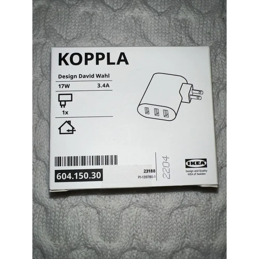 IKEA KOPPLA USB Charger 3 Charging Pots Smart‎ Devices 17W 3.4A Brand New